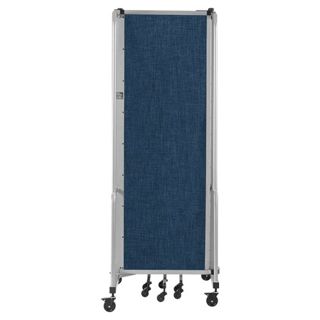 National Public Seating Room Divider, 6' Height, 5 Sections, Blue Panels and Grey Frame RDG6-5PT04